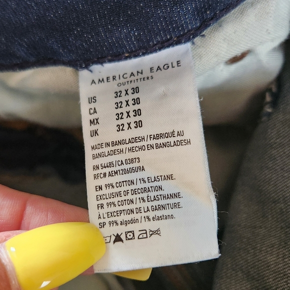 American Eagle Mens Dark Wash Slim Straight Leg Jeans Next Level Flex Size 32x30 - Picture 6 of 11